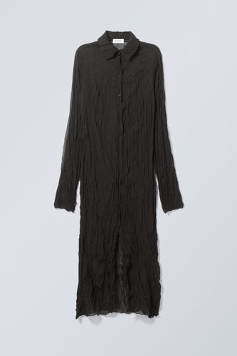 Enganliegendes Knitterkleid Schwarz, Alltagskleider in Größe M. Farbe: - Weekday - Modalova