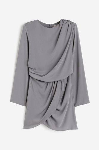 Drapiertes Kleid Grau, Alltagskleider in Größe 36. Farbe: - H&M - Modalova