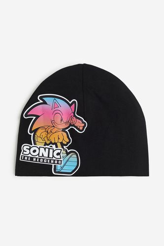 Jerseymütze mit Print Schwarz/Sonic the Hedgehog, Mützen in Größe 92/116. Farbe: Black/sonic hedgehog - H&M - Modalova