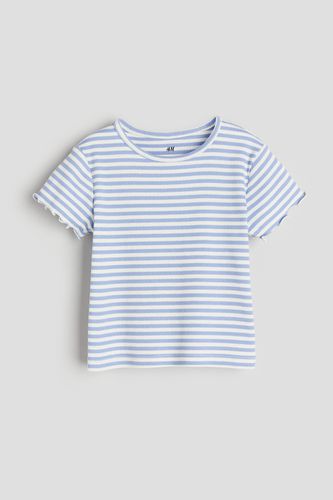 Geripptes Jerseyshirt Hellblau/Gestreift, T-Shirts & Tops in Größe 92. Farbe: - H&M - Modalova