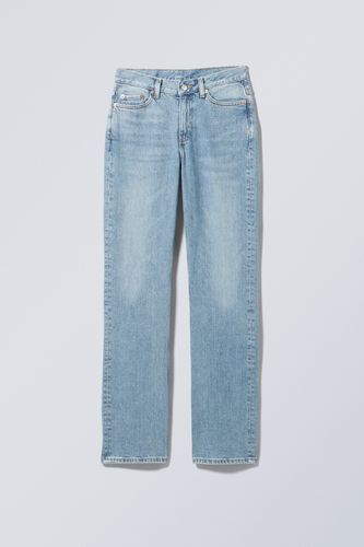 Jeans Twig mit mittelhohem Bund und geradem Bein Mittleres Taubenblau, Straight in Größe 25/32. Farbe: - Weekday - Modalova