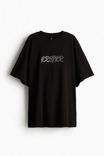 Oversized T-Shirt mit Print Schwarzes/Ice Spice in Größe XXS. Farbe: - H&M - Modalova