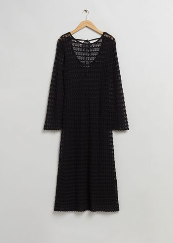 Pointelle-Strick-Kleid mit Rückenschnürung Schwarz, Alltagskleider in Größe XS. Farbe: - & Other Stories - Modalova