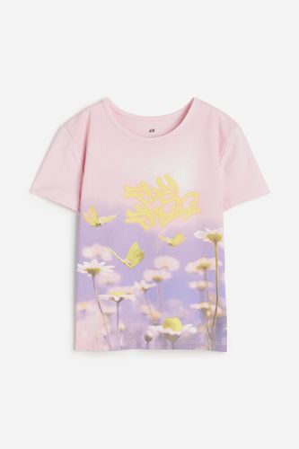 T-Shirt mit Print Hellrosa/Blumen, T-Shirts & Tops in Größe 170. Farbe: - H&M - Modalova