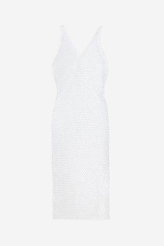 Meshkleid mit Strass Weiß/Silberfarben, Alltagskleider in Größe M/L. Farbe: - H&M - Modalova