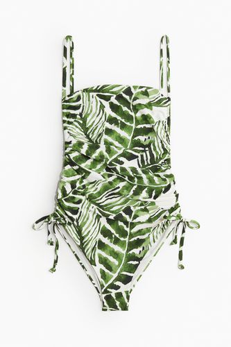 Badeanzug mit Kordelzügen Grün/Blätter, Badeanzüge in Größe 38. Farbe: - H&M - Modalova