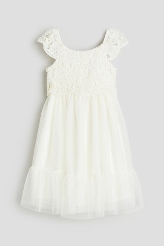 Tüllkleid mit Spitze Weiß, Kleider in Größe 104. Farbe: - H&M - Modalova