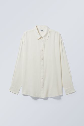Oversized-Leinenhemd Weiß, Freizeithemden in Größe XL. Farbe: - Weekday - Modalova