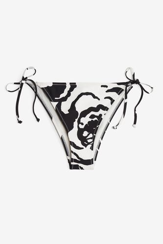 Tie-Tanga Bikinihose Schwarz/Weiß gemustert, Bikini-Unterteil in Größe 32. Farbe: - H&M - Modalova