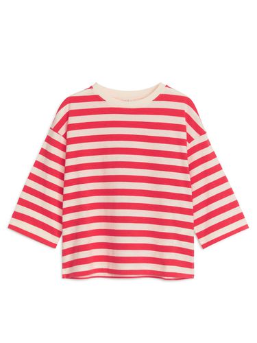 Oversize-T-Shirt mit langen Ärmeln Weiß/Rot, T-Shirts & Tops in Größe 134/140. Farbe: - Arket - Modalova