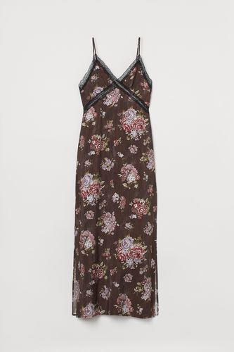 Knöchellanges Kleid aus Lyocellmix Dunkelbraun/Geblümt, Alltagskleider in Größe 44. Farbe: - H&M - Modalova