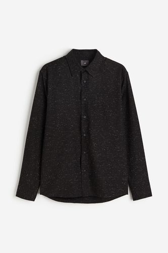 Hemd mit Tweedstruktur in Regular Fit Schwarz/Weiß, Freizeithemden Größe M. Farbe: - H&M - Modalova