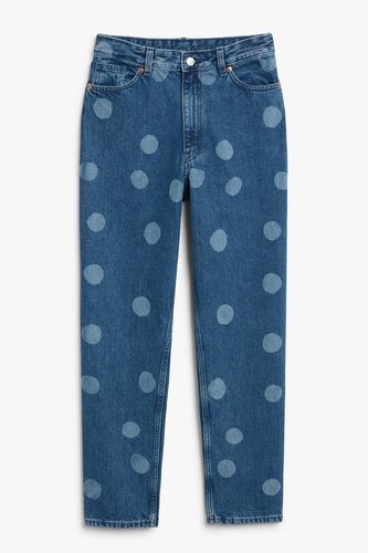 Blaue Taiki Jeans Punkte Blau gepunktet, Straight in Größe W 24. Farbe: - Monki - Modalova