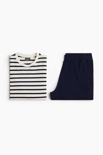 Schlaf-T-Shirt und Shorts Weiß/Marineblau, Pyjama-Sets in Größe L. Farbe: - H&M - Modalova