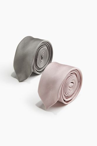 Er-Pack Krawatten Rosa/Grau, & Fliegen in Größe Onesize. Farbe: - H&M - Modalova
