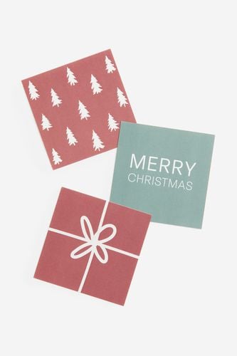 Er-Pack Weihnachtsgrußkarten Altrosa/Hellgrün, Geschenkpapier in Größe 12.5x8.8 cm. Farbe: - H&m Home - Modalova