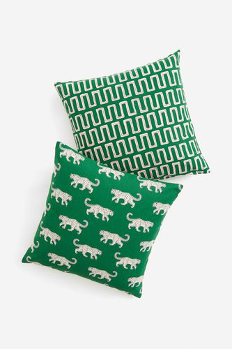 Er-Pack Kissenhüllen aus Baumwolle Grün/Leoparden in Größe 50x50 cm. Farbe: - H&m Home - Modalova