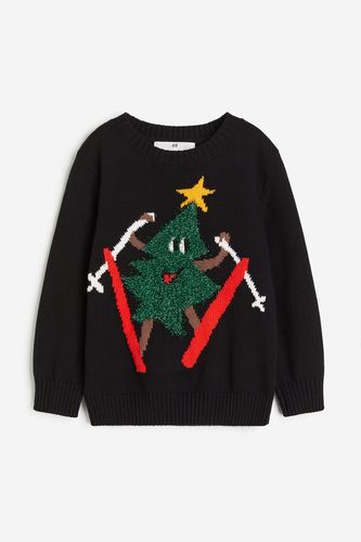 Pullover mit Motiv Schwarz/Weihnachtsbaum in Größe 98/104. Farbe: - H&M - Modalova