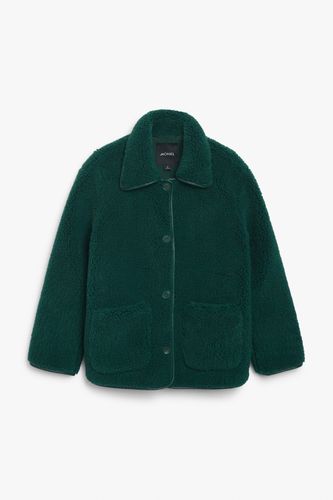 Jacke aus Teddy-Kunstfell Dunkelgrün, Jacken in Größe L. Farbe: - Monki - Modalova