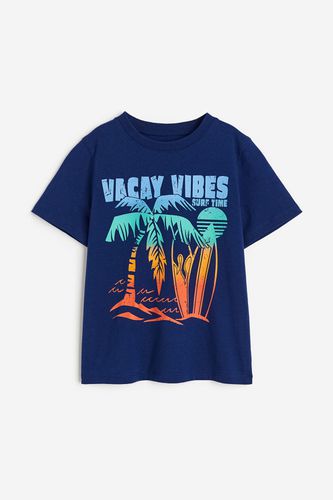 T-Shirt aus Baumwolle Dunkelblau/Vacay Vibes, T-Shirts & Tops in Größe 92. Farbe: - H&M - Modalova