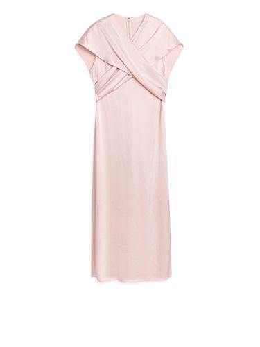 Drapiertes Kleid mit Bindedetail Rosa, Alltagskleider in Größe 42. Farbe: - Arket - Modalova