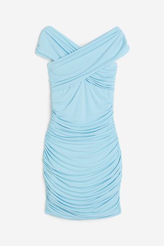 Drapiertes Off-Shoulder-Kleid Hellblau, Party kleider in Größe XXL. Farbe: - H&M - Modalova
