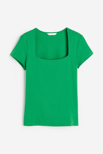 Shirt mit eckigem Ausschnitt Grün, T-Shirt in Größe S. Farbe: - H&M - Modalova