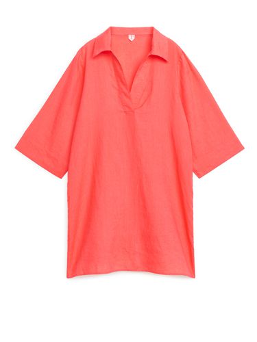 Leinenkleid mit Resort-Kragen Koralle, Alltagskleider in Größe 34. Farbe: - Arket - Modalova