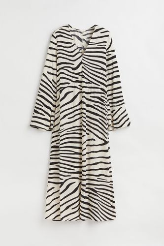 Crêpe-Kleid in A-Linie Cremefarben/Zebramuster, Alltagskleider Größe XS. Farbe: - H&M - Modalova