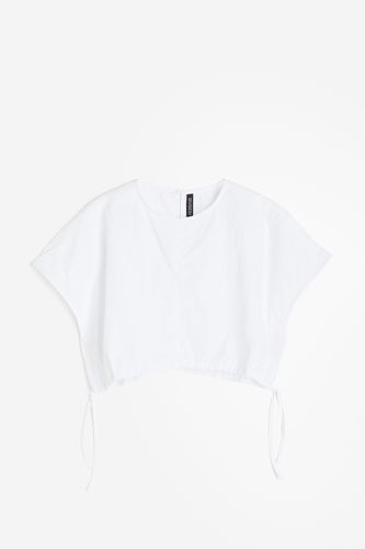 Kurzshirt mit Kordelzügen Weiß, Tops in Größe S. Farbe: - H&M - Modalova