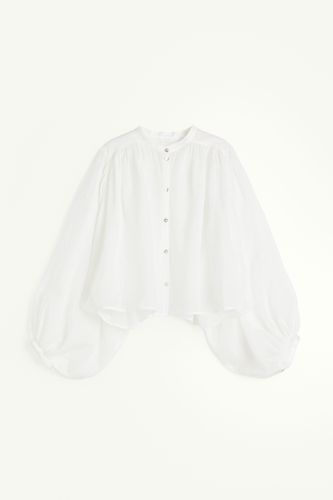 Bluse aus Ramie mit Ballonärmeln Weiß, Blusen in Größe S. Farbe: - H&M - Modalova