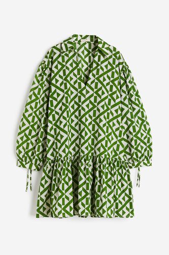 Popelinekleid mit Kragen Grün/Gemustert, Alltagskleider in Größe S. Farbe: - H&M - Modalova