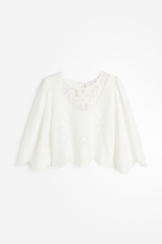 Bestickte Bluse aus Leinenmix Weiß, Blusen in Größe XS. Farbe: - H&M - Modalova