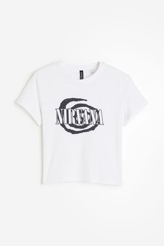 T-Shirt mit Print Weiß/Nirvana in Größe S. Farbe: - H&M - Modalova