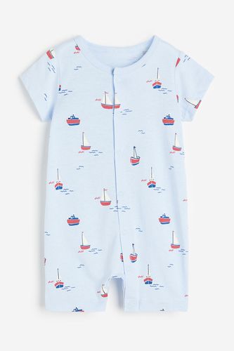 Gemusterter Schlafanzug Hellblau/Boote, Pyjamas in Größe 50. Farbe: - H&M - Modalova