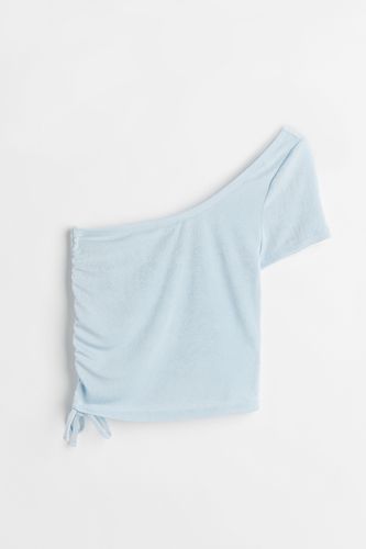 One-Shoulder-Shirt mit Tunnelzug Hellblau, Tops in Größe XXS. Farbe: - H&M - Modalova