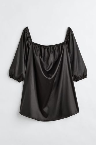 Off-Shoulder-Kleid aus Satin Schwarz, Alltagskleider in Größe XL. Farbe: - H&M - Modalova