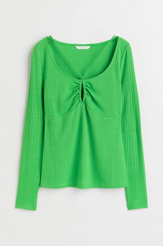 Geripptes Jerseyshirt Knallgrün, Tops in Größe XS. Farbe: - H&M - Modalova