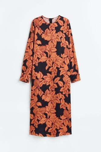 Satinkleid Schwarz/Orange, Alltagskleider in Größe 34. Farbe: - H&M - Modalova