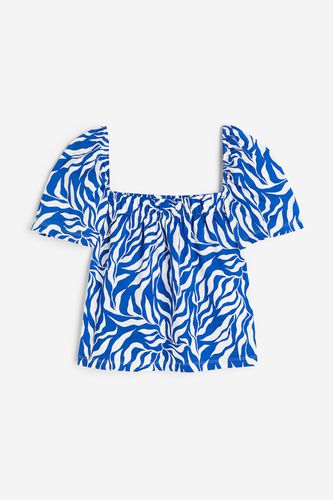 Shirt mit eckigem Ausschnitt Knallblau/Gemustert, Tops in Größe 4XL. Farbe: - H&M - Modalova