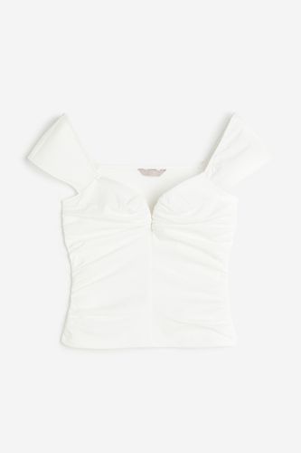 Gerafftes Shirt Weiß, Tops in Größe XXL. Farbe: - H&M - Modalova