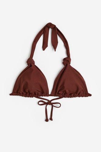 Wattiertes Triangel-Bikinitop Dunkelbraun, Bikini-Oberteil in Größe 44. Farbe: - H&M - Modalova