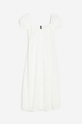 Kleid aus Strukturstoff mit Puffärmeln Weiß, Alltagskleider in Größe M. Farbe: - H&M - Modalova
