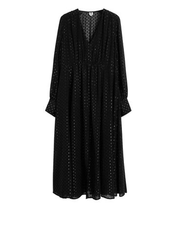 Gepunktetes Flock-Kleid Schwarz, Alltagskleider in Größe 36. Farbe: - Arket - Modalova
