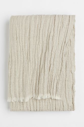 Gecrinkeltes Plaid aus Leinenmix Hellbeige, Decken in Größe 130x170 cm. Farbe: - H&m Home - Modalova