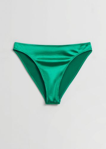 Glänzende, hoch sitzende Bikinihose Meeresgrün, Bikini-Unterteil in Größe 42. Farbe: - & Other Stories - Modalova