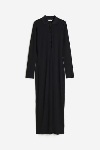 Jerseykleid mit Kragen Schwarz, Alltagskleider in Größe S. Farbe: - H&M - Modalova