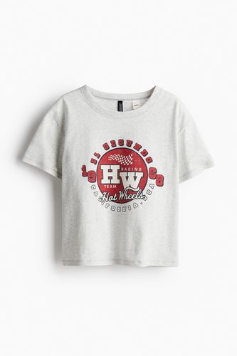 T-Shirt mit Print Hellgraumeliert/Hot Wheels in Größe XS. Farbe: - H&M - Modalova