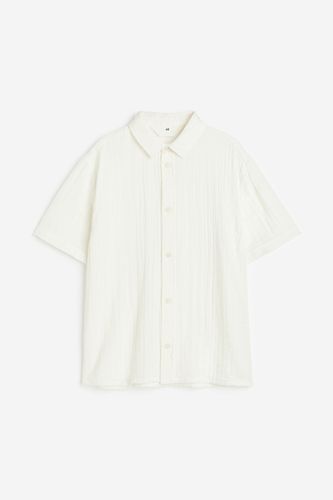 Gecrinkeltes Baumwollhemd Weiß, Hemden & Blusen in Größe 140. Farbe: - H&M - Modalova