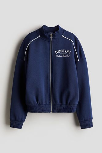 Trainingsjacke aus Sweatstoff mit Motivprint Marineblau/Boston, Pullover in Größe 134/140. Farbe: - H&M - Modalova